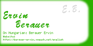 ervin berauer business card